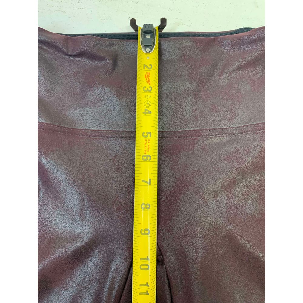 Spanx Burgundy Faux Leather Leggings Size M - Picture 11 of 12